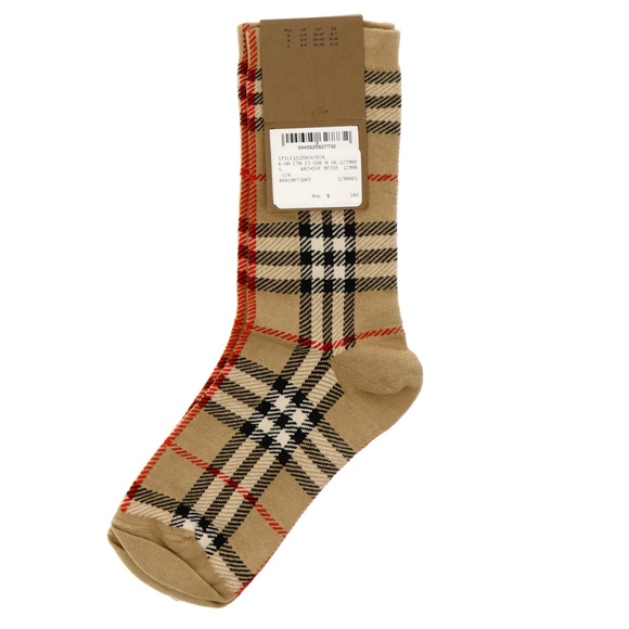 Burberry Woman Socks House Check Size Small New - Picture 3 of 3